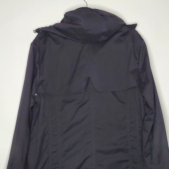 Tall Girl Hooded Anorak Size XL Zip and Snap Front Black Coat Casual Retro - Picture 7 of 15